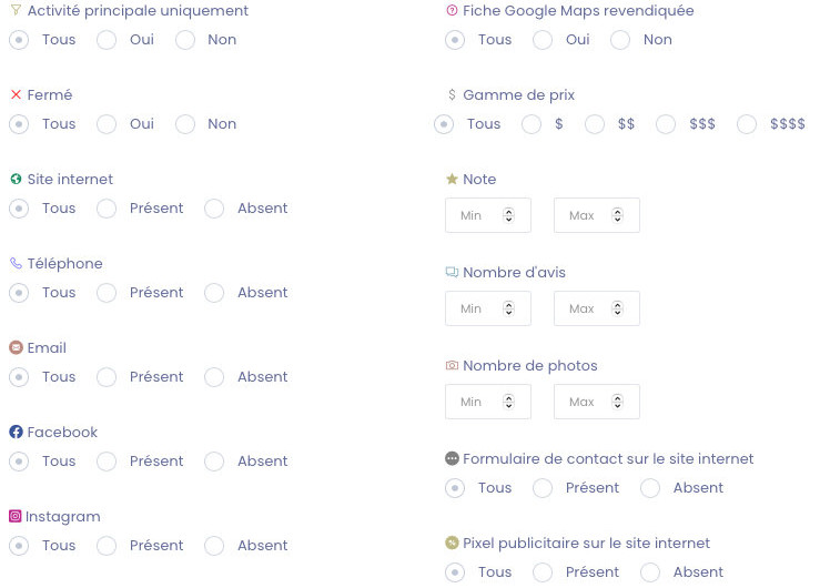 Filtrez avec précision